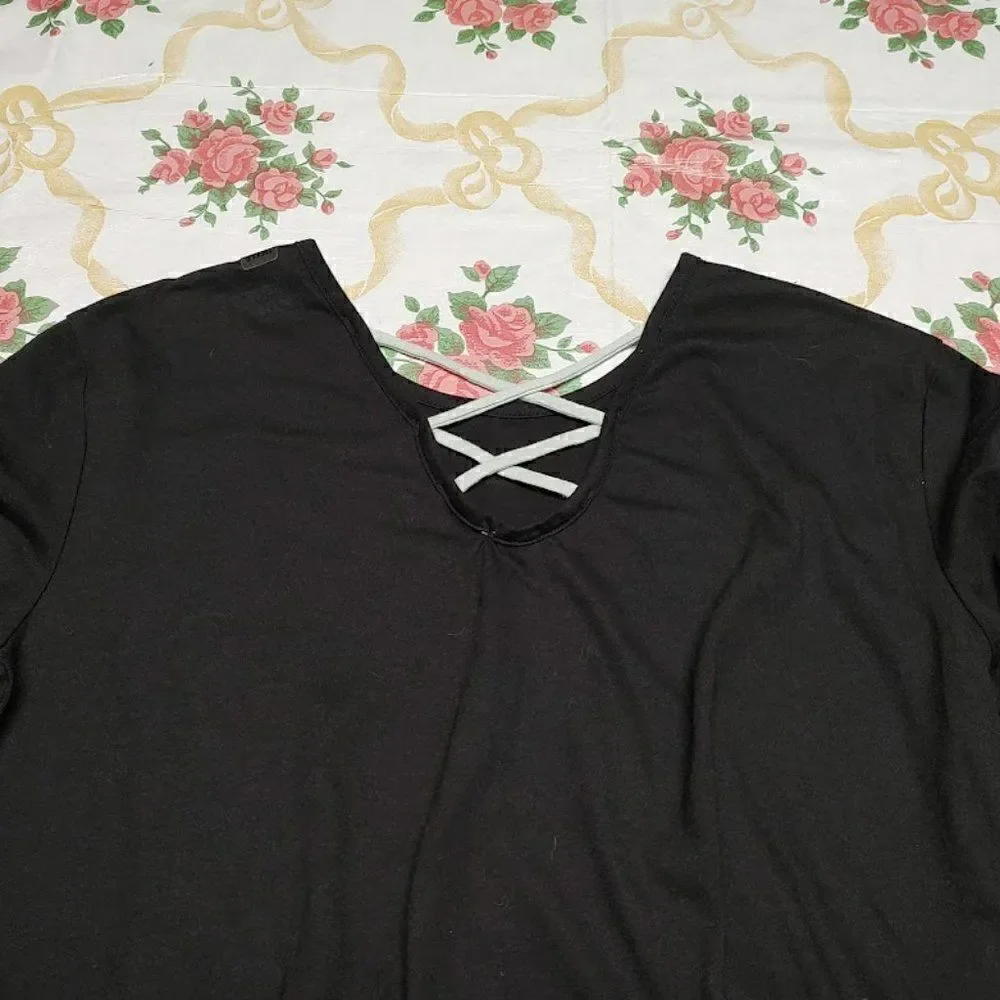 New Justice Black Do Your Thing Shirt Size Girl's 14/16 Plus